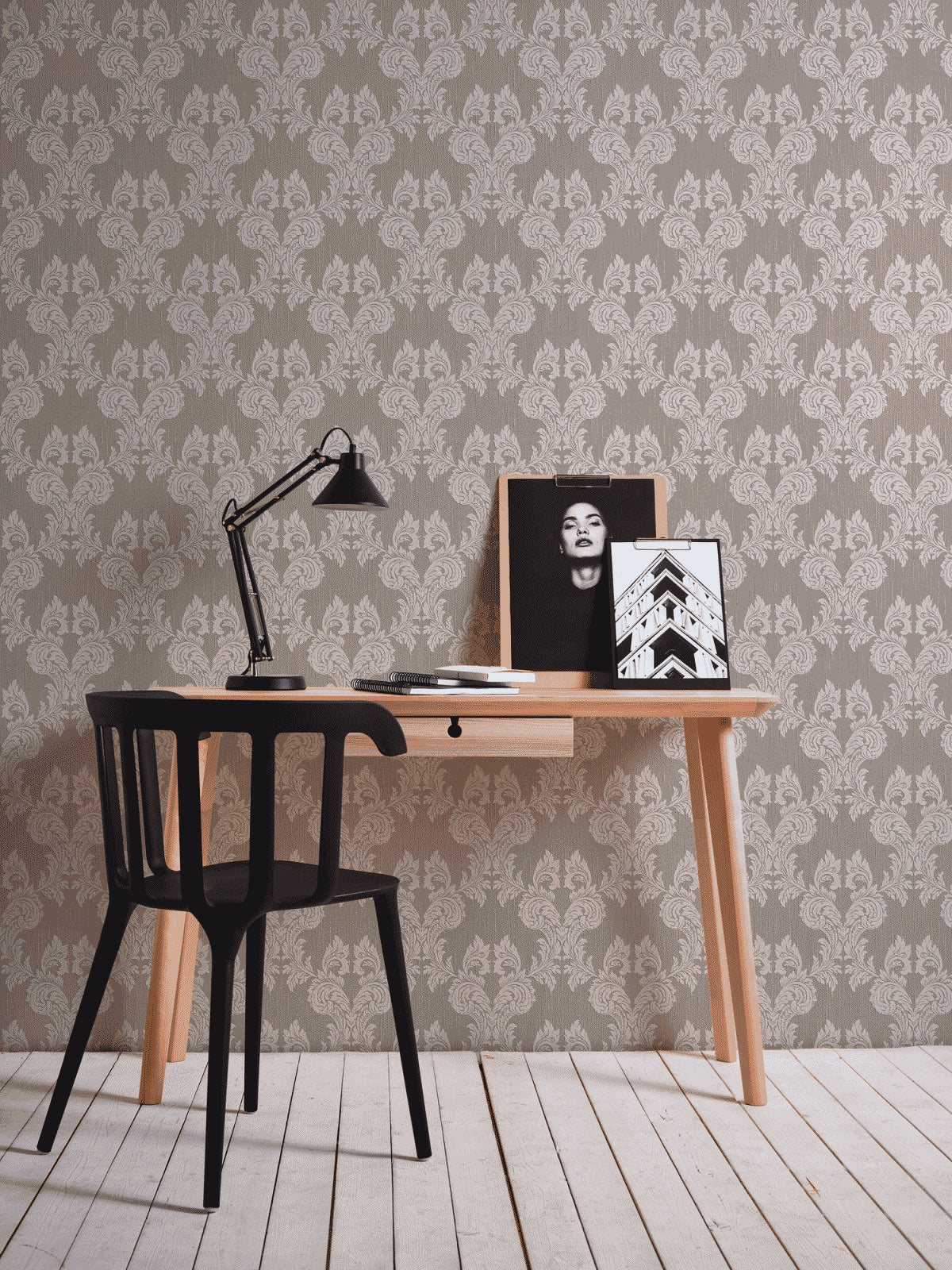 A.S. Création Barocktapete Barock Grau 956306 Tapete Tessuto Wandtapete Design