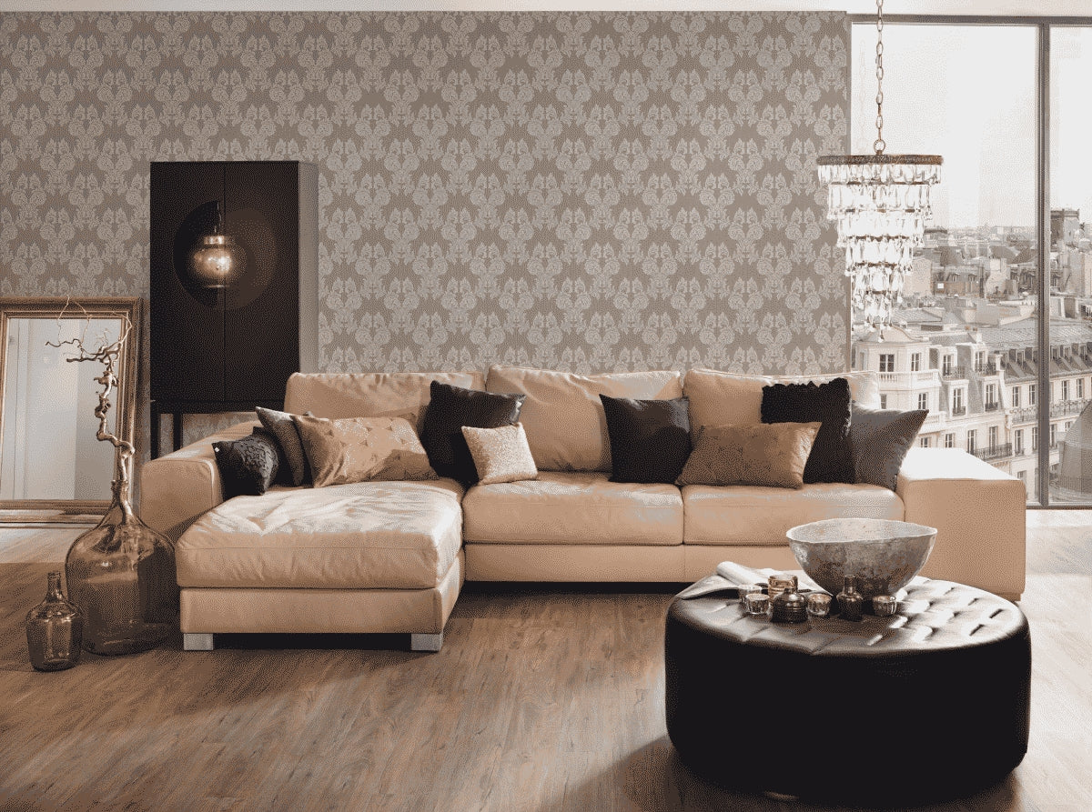 A.S. Création Barocktapete Barock Grau 956306 Tapete Tessuto Wandtapete Design