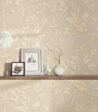 A.S. Création Blumentapete Blumen floral Creme 956332 Tapete Tessuto Wandtapete