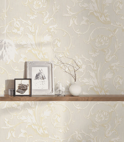 A.S. Création Blumentapete Blumen floral Creme 956337 Tapete Tessuto Wandtapete