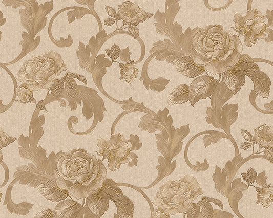 A.S. Création Blumentapete Blumen floral Beige 959835 Tapete Nobile Wandtapete