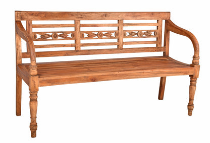 Bank MOYO 3-Sitzer Mahagoni natur-antik Gartenbank Garten Sitzbank Parkbank Holz