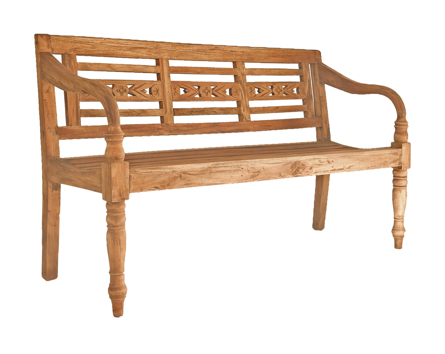 Bank MOYO 3-Sitzer Mahagoni natur-antik Gartenbank Garten Sitzbank Parkbank Holz
