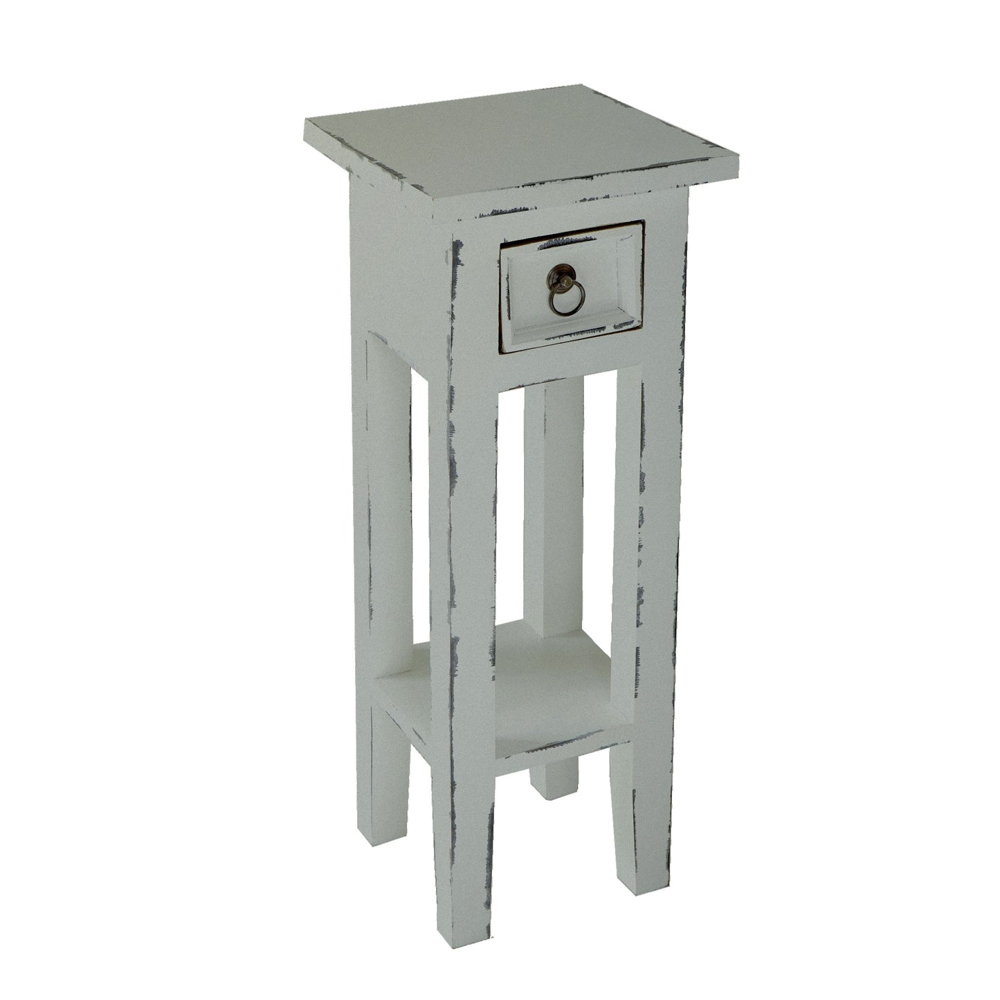 Beistelltisch PADEA Mahagoni grey-wash Innen Couchtisch Wohnzimmer Tisch Möbel