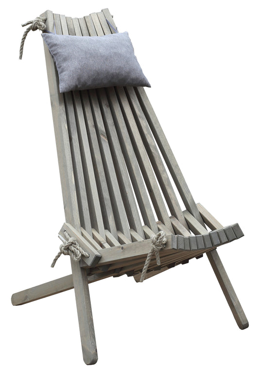 Design Garten Sessel Relaxsessel FALUN Kiefer grau Lounge Holz Garten Outdoor