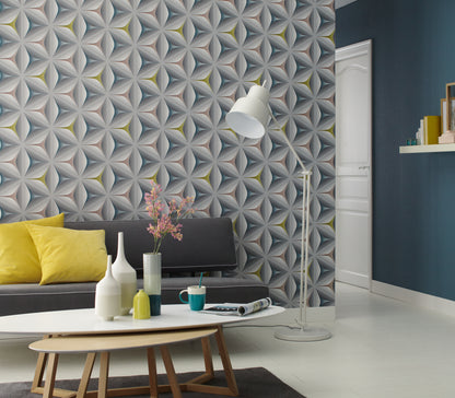 A.S. Création Retro / Vintagetapete Grau Papier 960422 geometrische Tapete