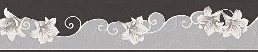 A.S. Création Blumen Schwarz 962111 Wandtapete Papiertapete Rolle Borte Bordüre