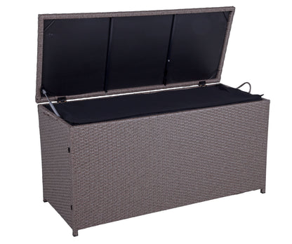 Auflagenbox PATRAS Polyrattan Gartenbox Gartentruhe Auflagen Kissen Garten Box