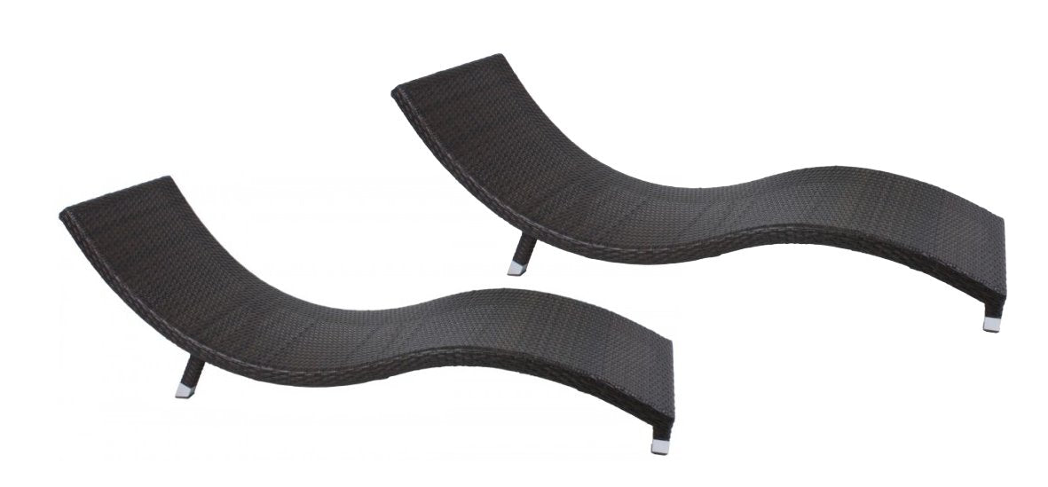 2x Garden Pleasure Sonnenliege Caracas Gartenliege Relaxliege Garten Liege Möbel