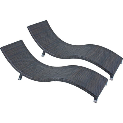 2x Garden Pleasure Sonnenliege Caracas + Auflage Relaxliege Garten Liege Möbel