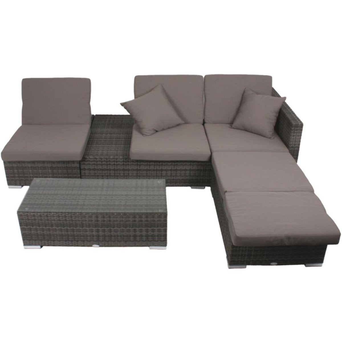 Garten Lounge Sitzgruppe Relax Sofa + Tisch + Sessel Terrasse Möbel Rattan Optik