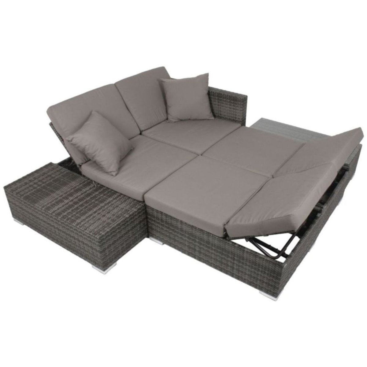 Garten Lounge Sitzgruppe Relax Sofa + Tisch + Sessel Terrasse Möbel Rattan Optik