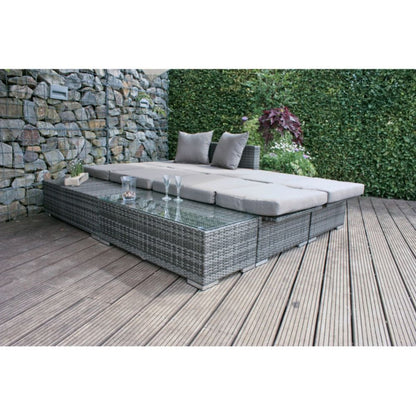 Garten Lounge Sitzgruppe Relax Sofa + Tisch + Sessel Terrasse Möbel Rattan Optik