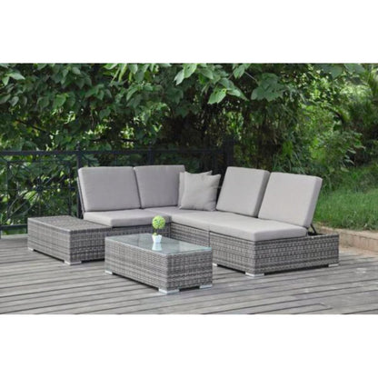 Garten Lounge Sitzgruppe Relax Sofa + Tisch + Sessel Terrasse Möbel Rattan Optik