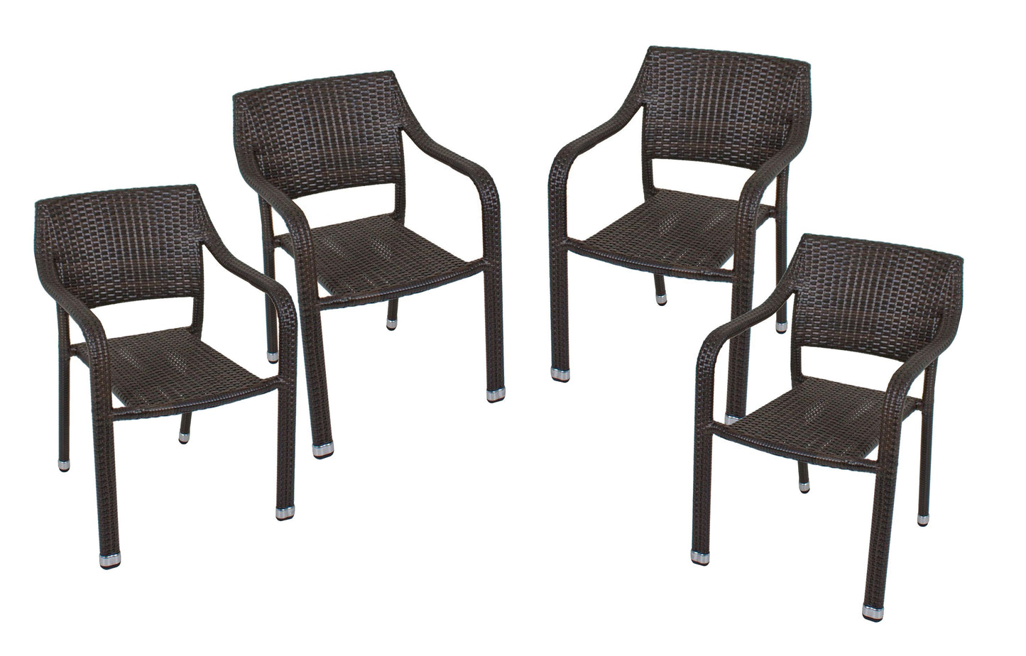 4x Garden Pleasure Stapelstuhl Garten Terrasse Stuhl Sessel Möbel Rattan Optik