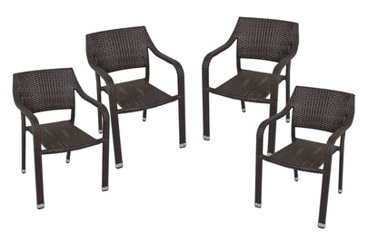 4x Garden Pleasure Stapelstuhl Garten Terrasse Stuhl Sessel Möbel Rattan Optik