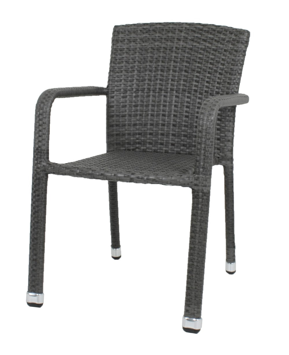 2x Garten Stapelstuhl Armstuhl Balkon Terrasse Stuhl Stühle Sessel Rattan Optik