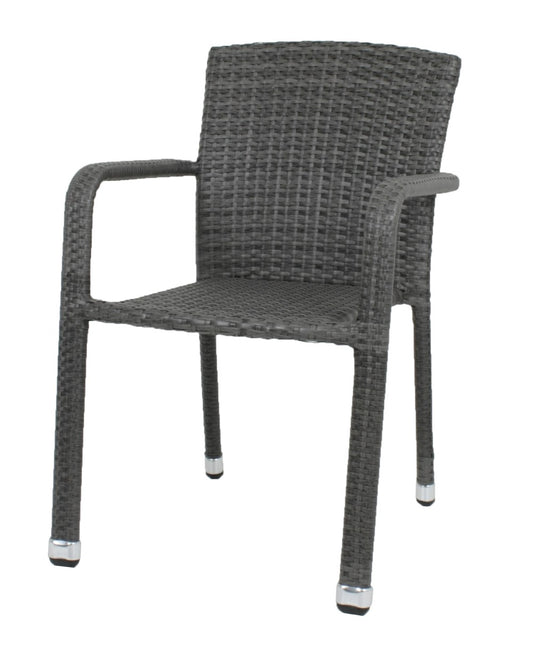 2x Garten Stapelstuhl Armstuhl Balkon Terrasse Stuhl Stühle Sessel Rattan Optik