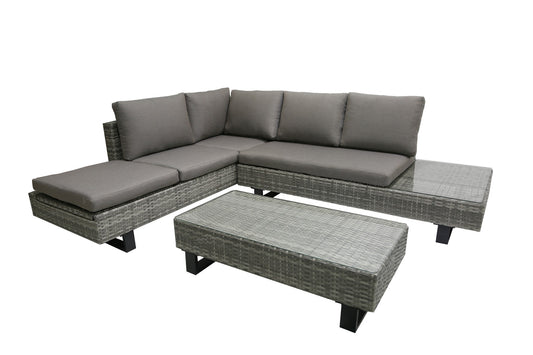Luxus Lounge Eckgruppe 3-tlg. Garten Sitzgruppe Rattan Optik Gartenmöbel Sofa