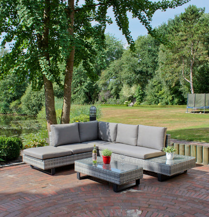 Luxus Lounge Eckgruppe 3-tlg. Garten Sitzgruppe Rattan Optik Gartenmöbel Sofa