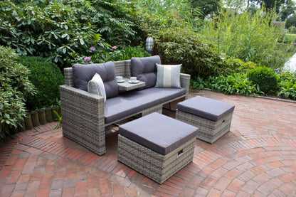 Garten Lounge Sofa Sitzgruppe Garten Couch Sessel Rattan Optik Gartenmöbel