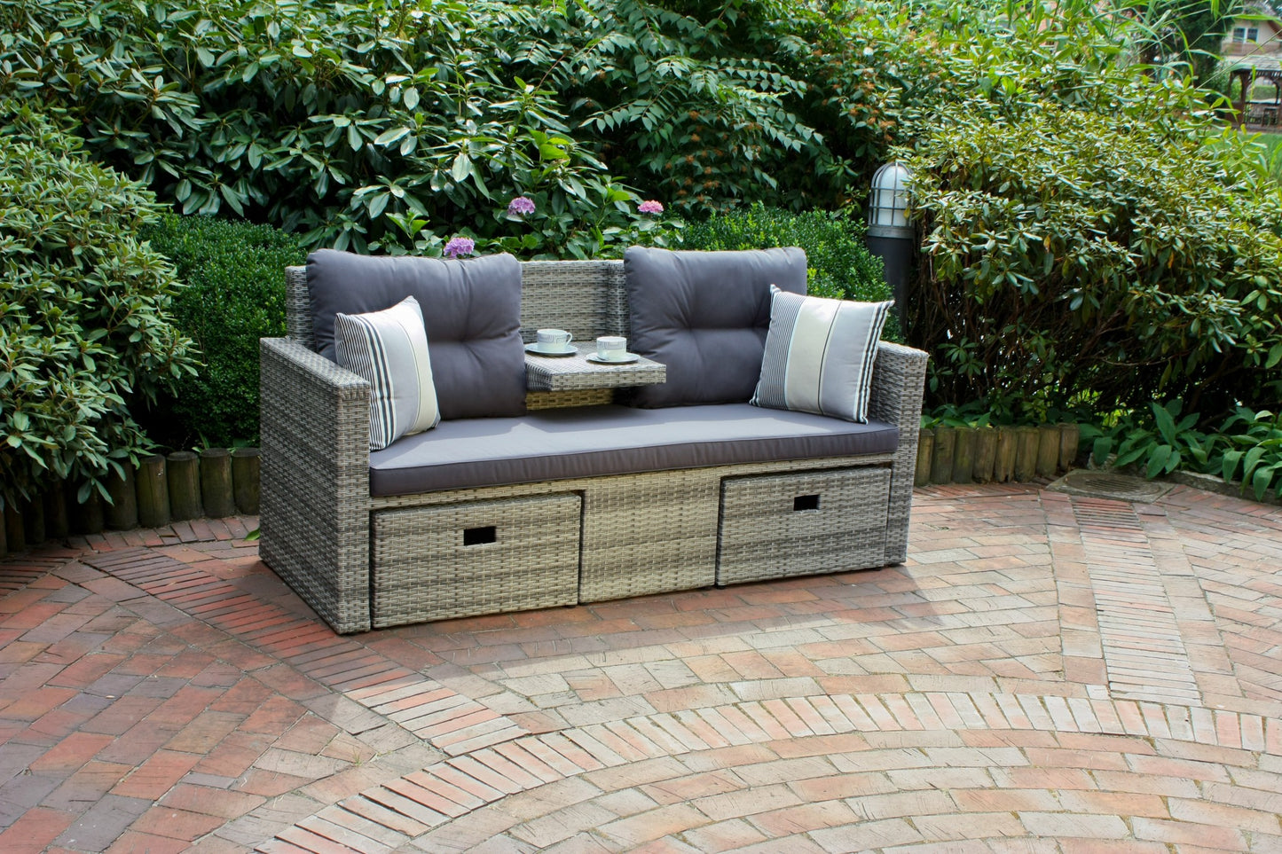 Garten Lounge Sofa Sitzgruppe Garten Couch Sessel Rattan Optik Gartenmöbel