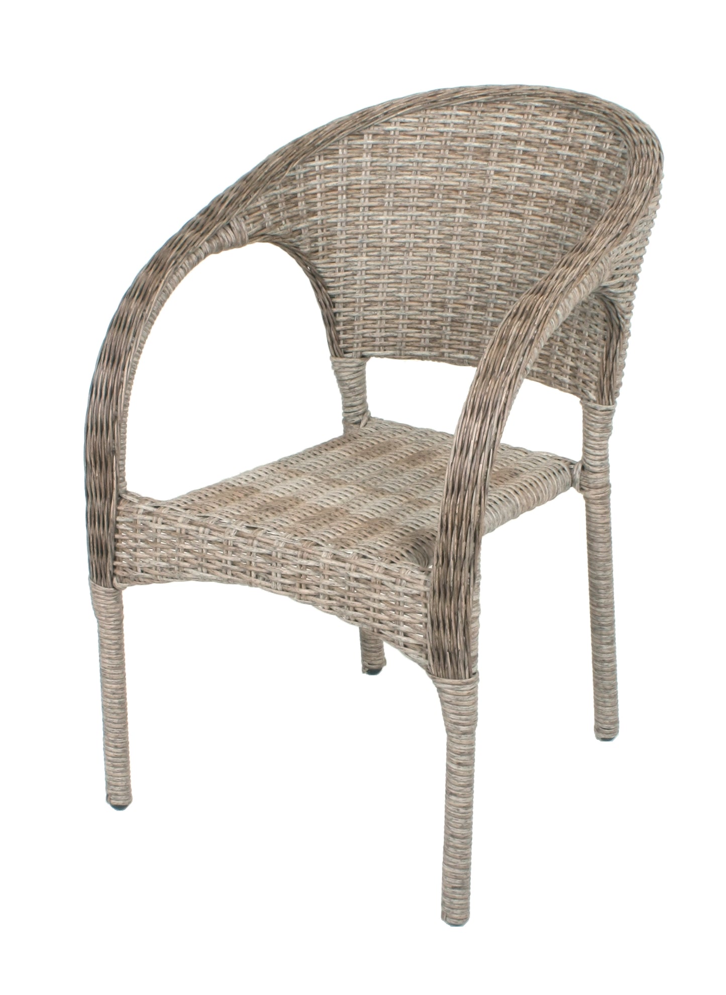 2x Polyrattan Stuhl Stapelstuhl Gartenstuhl Rattan Optik Gartensessel Stapelbar