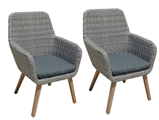 2x Polyrattan Armsessel RAPALLO Garten Sessel Relax Stuhl Rattan Korb Optik