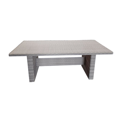 Polyrattan Gartentisch 200x100 Glastisch Esstisch Gartenmöbel Tisch Metall