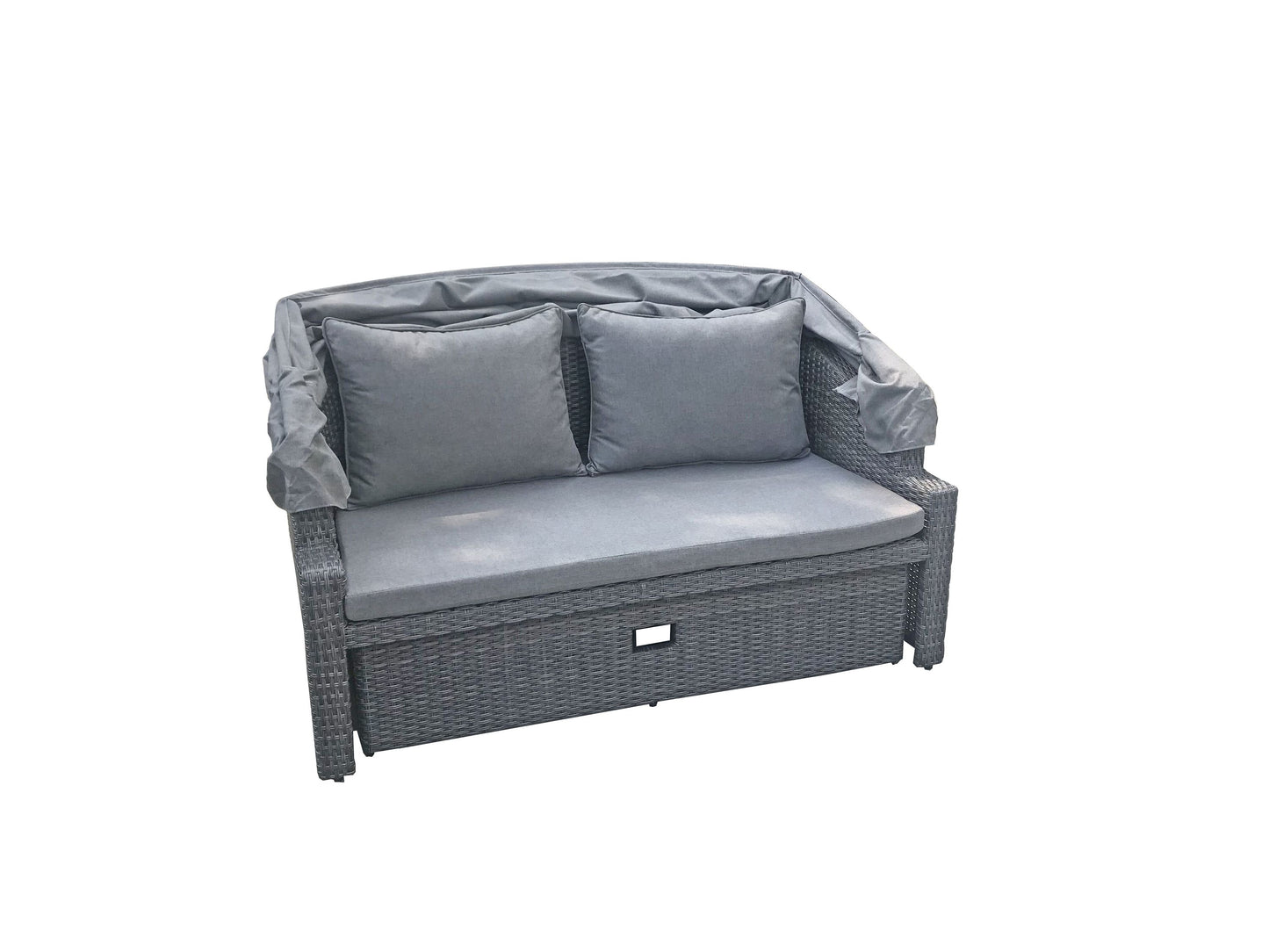 Garten Lounge Sonneninsel Sofa Funktion Sitzgruppe Sitzecke Polyrattan grau