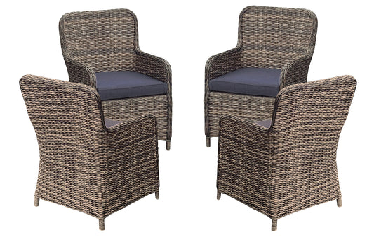 4x Polyrattan Sessel Stuhl Gartenstuhl Rattan Optik Korbsessel Gartensessel