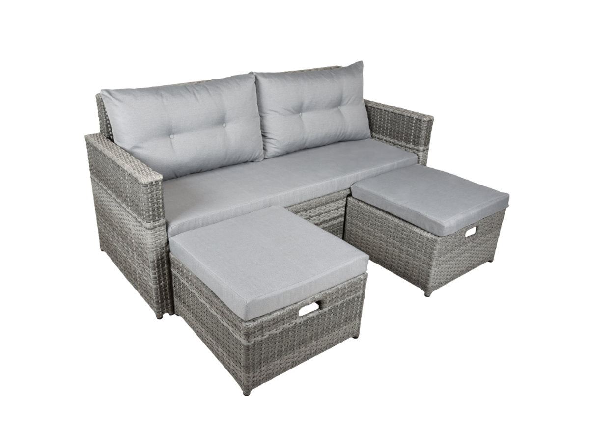Garden Pleasure Lounge-Sofa MALTA Polyrattan Lounge Couch Sofa Gruppe Sitzgruppe