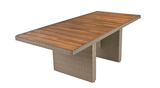 Tisch BRAGA 180cm braun Polyrattan Akazie Gartentisch Garten Gartenmöbel Möbel