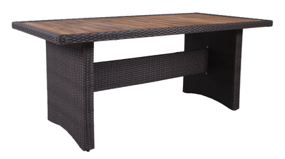 Tisch BRAGA 180cm grau Polyrattan Akazie Gartentisch Garten Gartenmöbel Möbel
