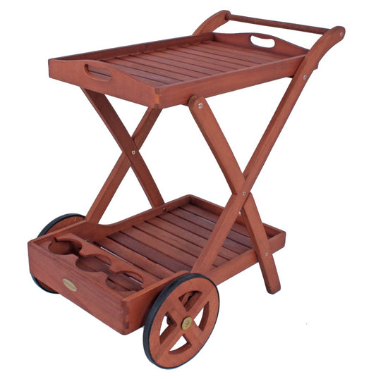Garden Pleasure Teewagen Toledo Eukalyptus Holz Servierwagen Küchenwagen