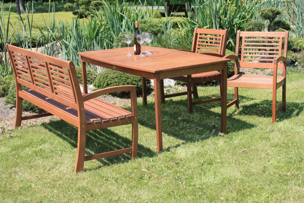 Garden Pleasure Bank Madison 3 Sitzer Eukalyptus Holz Gartenbank Sitzbank