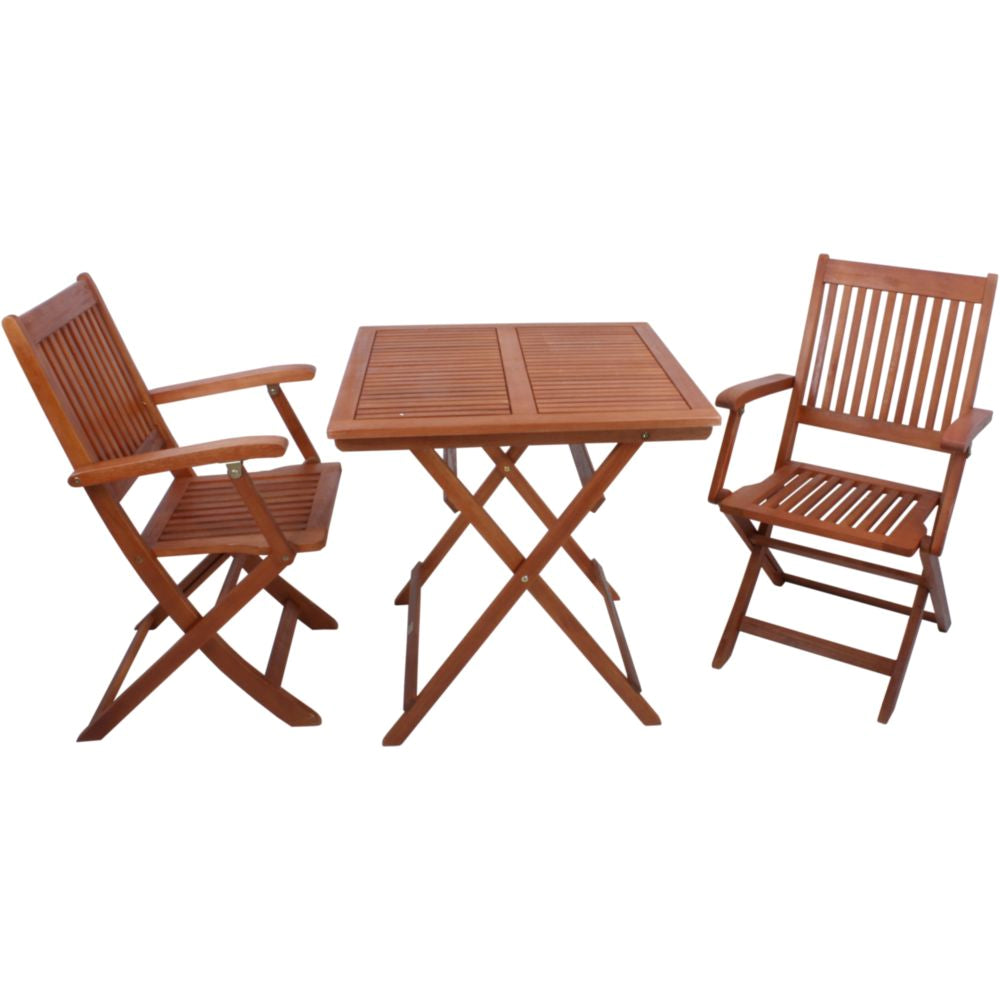 3tlg. Balkonset Balkontisch Balkonstühle Gartenset Gartenmöbel Holz Balkonmöbel