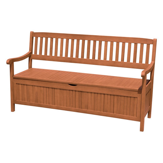 Garden Pleasure Holz Garten Bank Aufbewahrung Truhe Parkbank Sitzbank braun