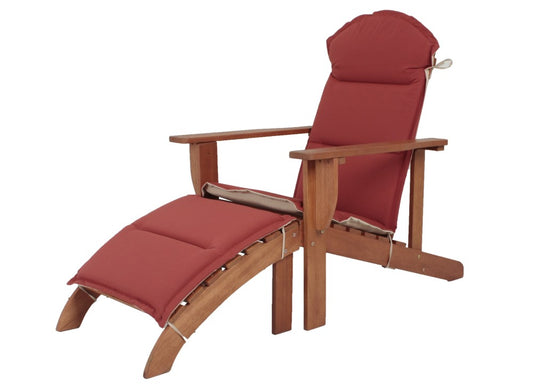 Holz Adirondack Chair + Auflage Garten Sonnenliege Relax Liege Möbel Liegesessel