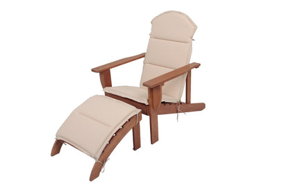 Holz Adirondack Chair + Auflage Garten Sonnenliege Relax Liege Möbel Liegesessel