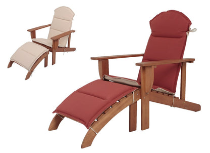 Holz Adirondack Chair + Auflage Garten Sonnenliege Relax Liege Möbel Liegesessel