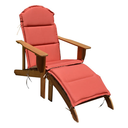 Holz Adirondack Chair + Auflage Garten Sonnenliege Relax Liege Möbel Liegesessel