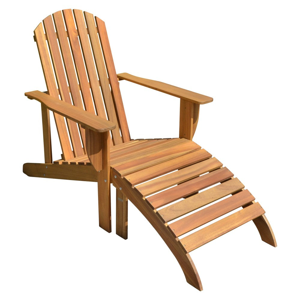 Holz Adirondack Chair + Auflage Garten Sonnenliege Relax Liege Möbel Liegesessel