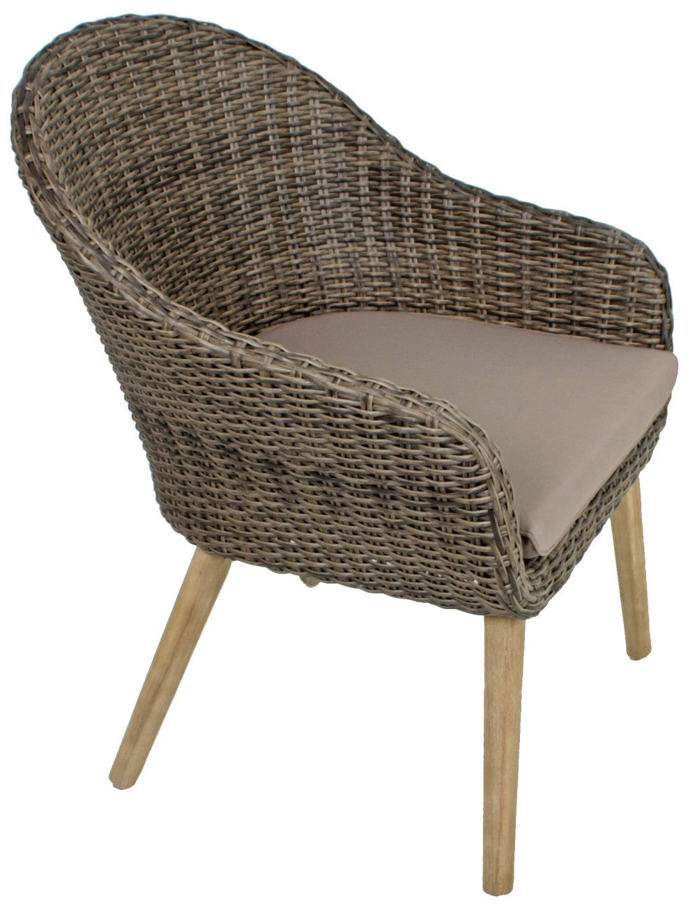 3tlg Garten Sofa Stuhl Set Kissen Lounge Sitzgruppe Möbel Akazie Rattan Optik