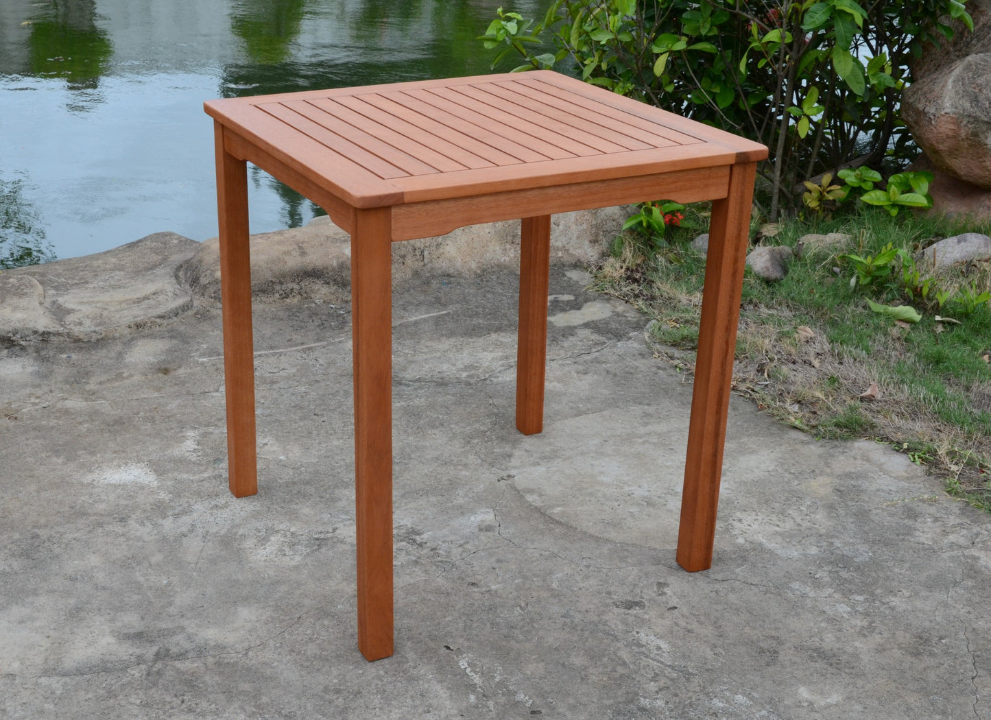 Garten Eukalyptus Tisch 70x70 Gartentisch Holztisch Holz massiv Balkon Terrasse