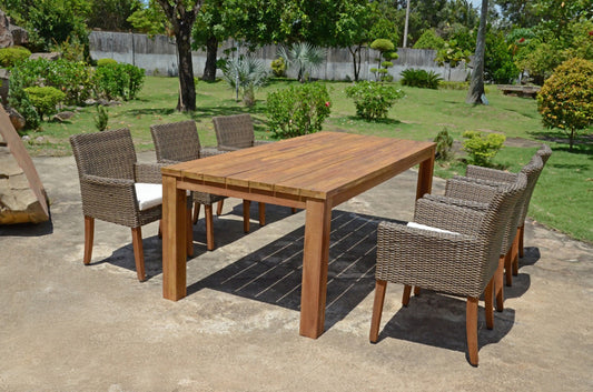 Gartensitzgruppe PALA 7tlg Essgruppe Tisch Armstuhl Garten Möbel Sitzgruppe