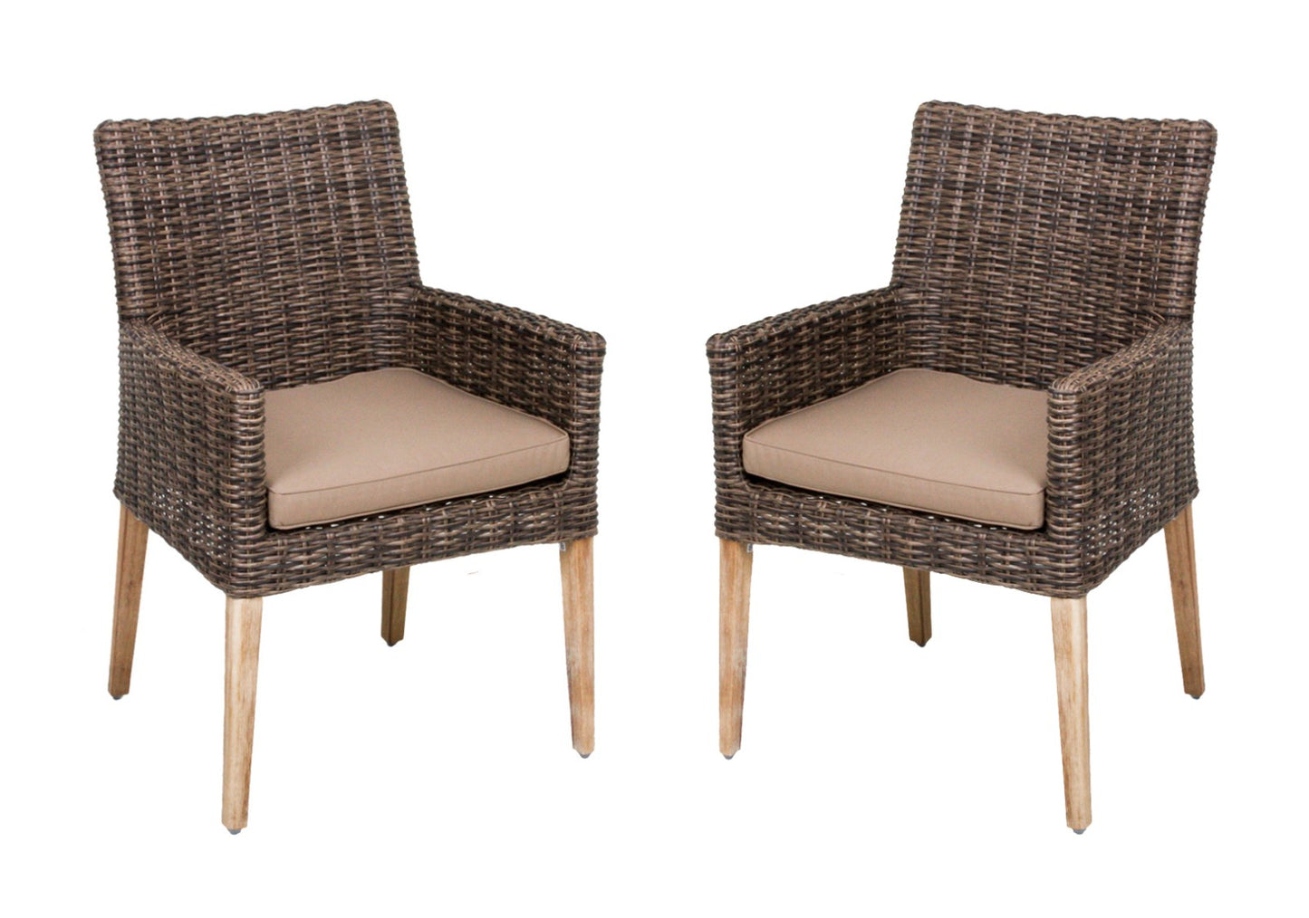 Armstuhl NORVELL Gartenstuhl Rattanstuhl Armlehnenstuhl Stuhl Garten 2er Auflage