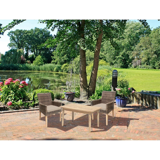 Gartenset Garten Sitzgruppe 3tlg. +  Auflage Essgruppe Terrasse Tisch Armsessel