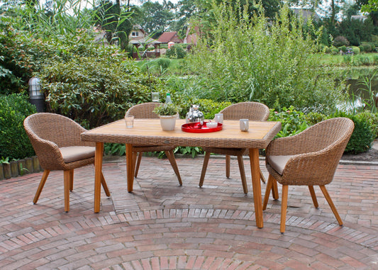 Garden Pleasure 5tlg Lounge Set Garten Sitzgruppe Sofa Sessel Tisch Rattan Optik