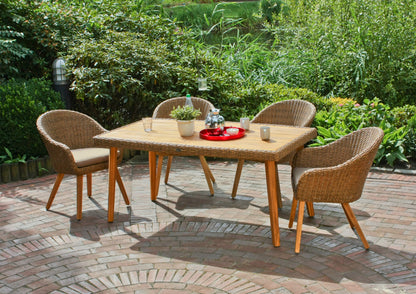 Garden Pleasure 5tlg Lounge Set Garten Sitzgruppe Sofa Sessel Tisch Rattan Optik